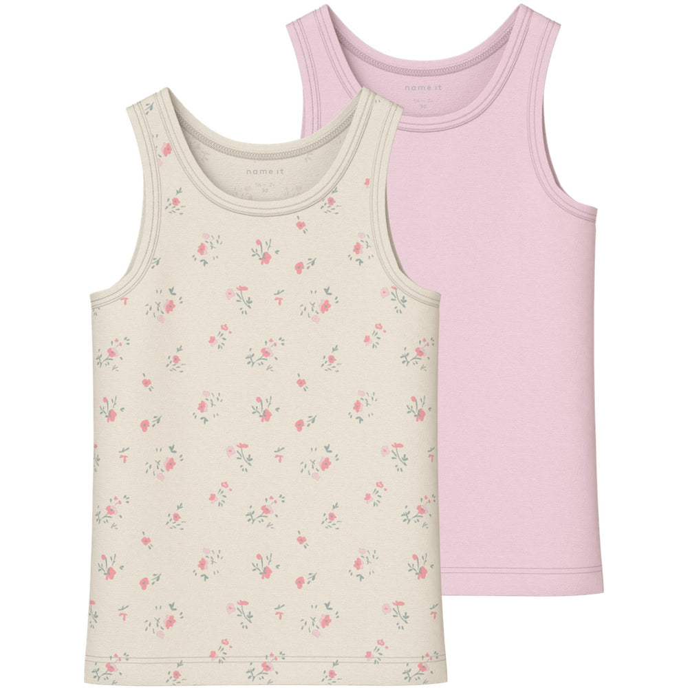 Køb Name It Turtledove Nmftank Top 2P Flower Noos