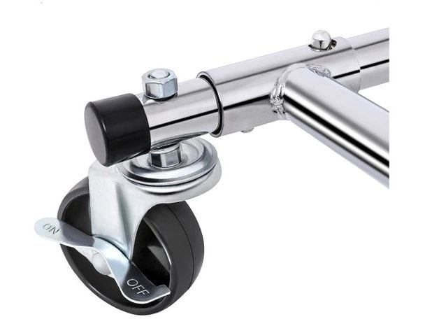 Songmics Garderobenständer Verchromt 160 cm, Silber Rollständer