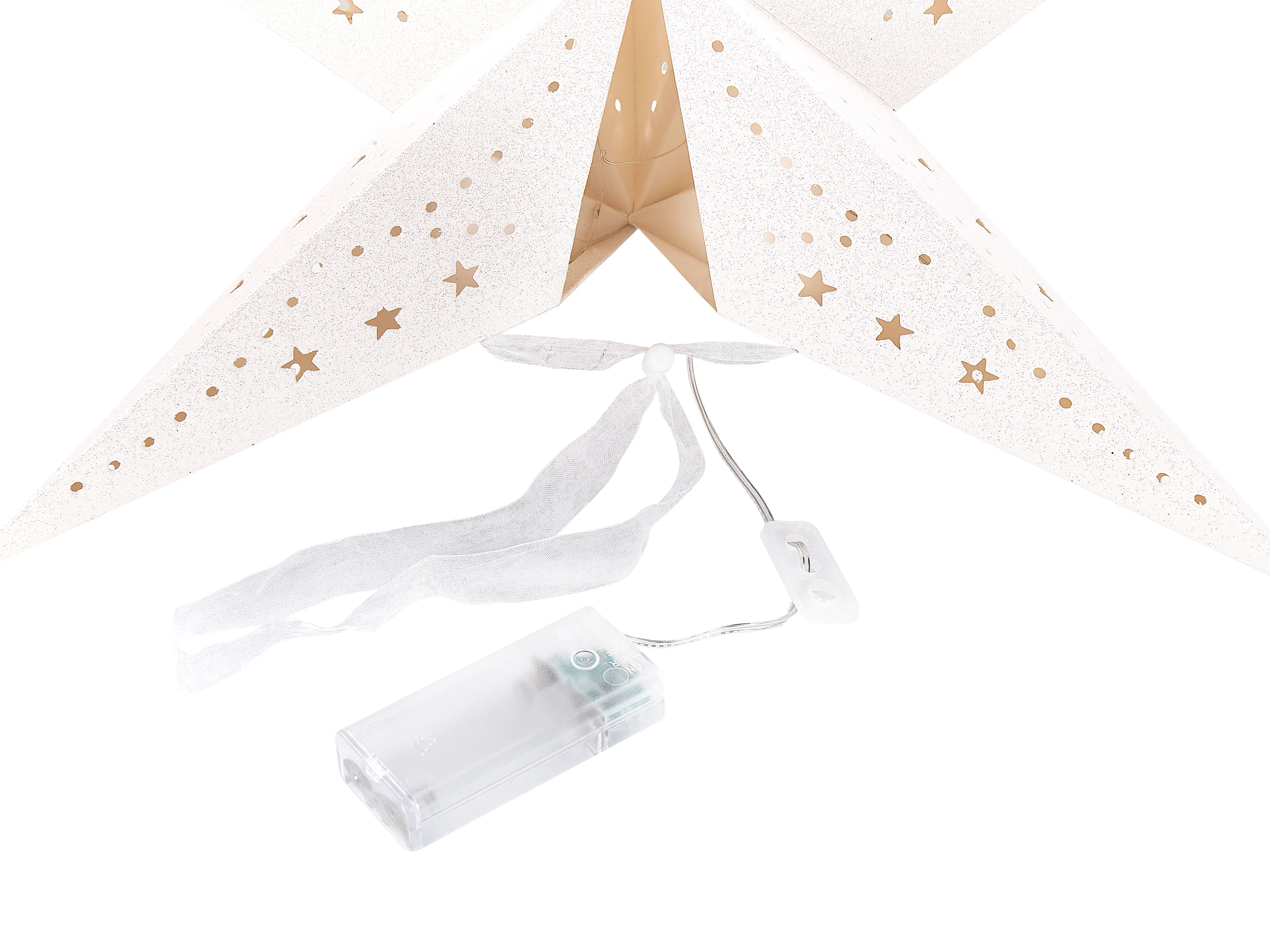 Set van 2 hangende decoraties LED MOTTI Ster 60 cm Wit
