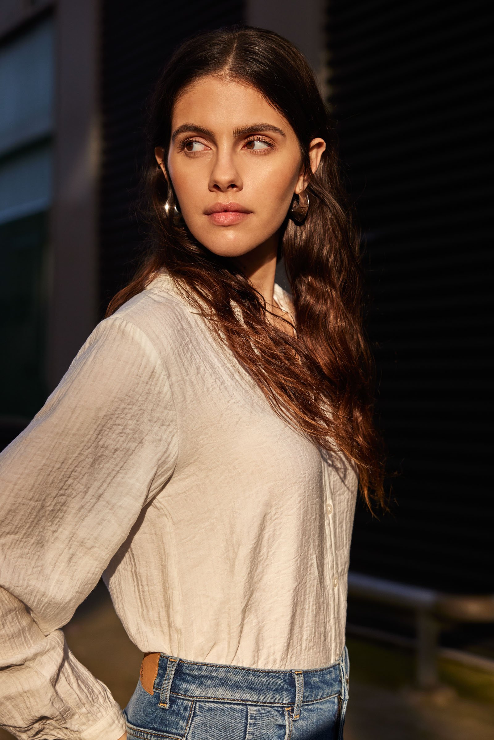 blouse met structuur WE Fashion Wit