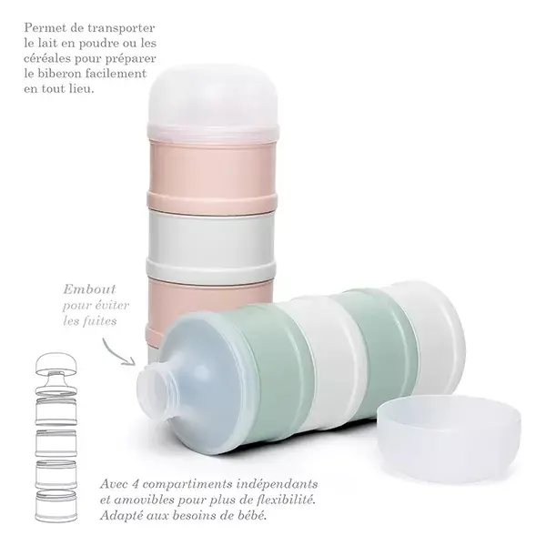 Caixa dispensadora de leite Suavinex com 4 compartimentos, rosa Bonhomia
