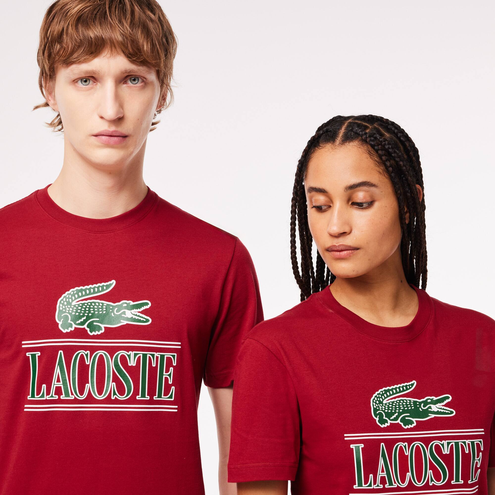 T-Shirt aus Baumwolljersey aus resistenter Baumwolle T-Shirts - Rot - Lacoste - Unisex
