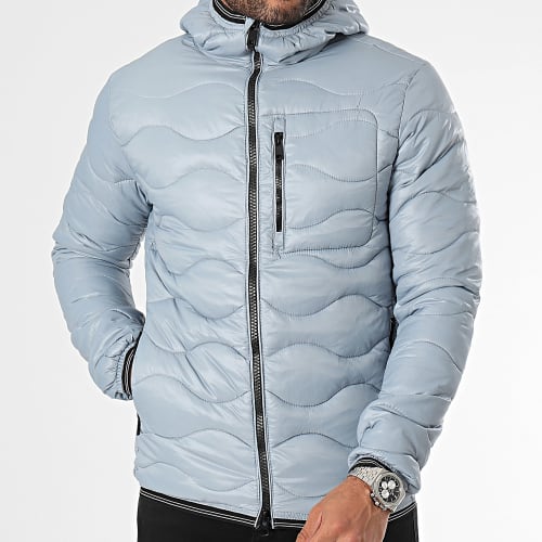 Doudoune Capuche Bleu Ciel