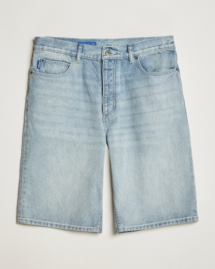 HUGO Skate Denim Shorts Light Blue