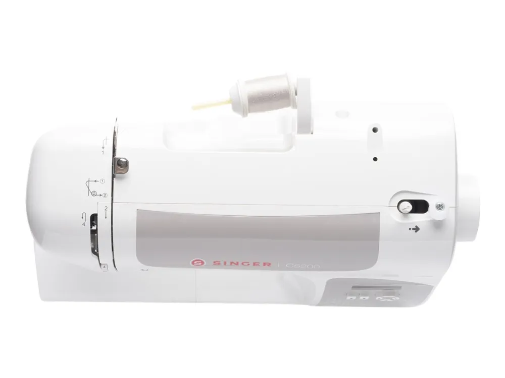 Singer C5205GR - Symaskine - 80 søm - 6 et-trins knaphuller - LCD display - grå