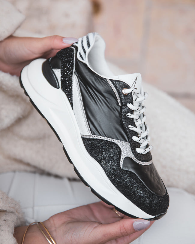 Basket femme noire semelle épaisse -  CL72 BLACK