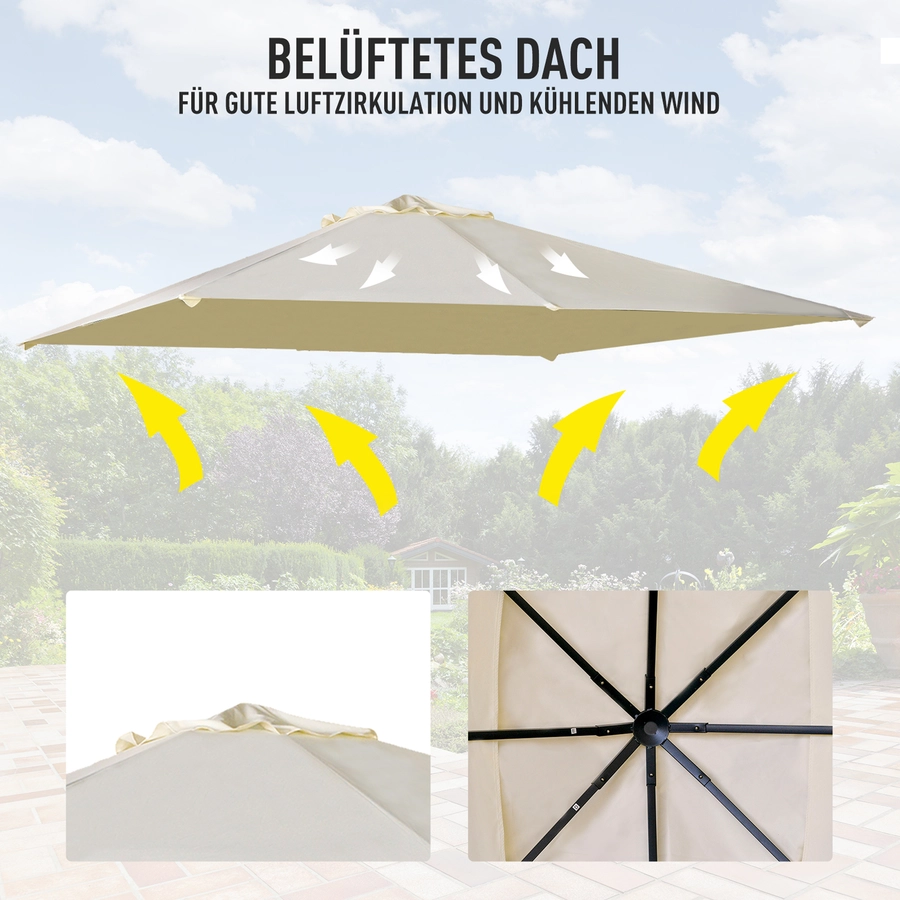 Outsunny Ersatzdach für Pavillon beige