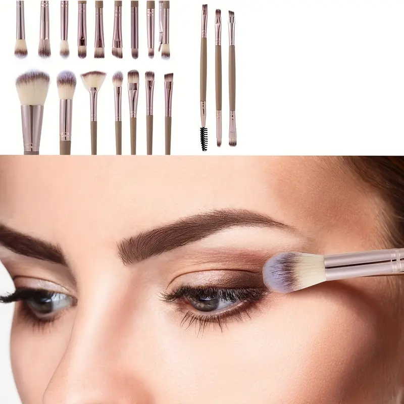 (40-tlg. Set) Make Up Zubehör Beauty Kit Kosmetik Schwamm / Puderquaste / Beauty Blender / Pinsel / Gesichts Pflege Haarband - Braun