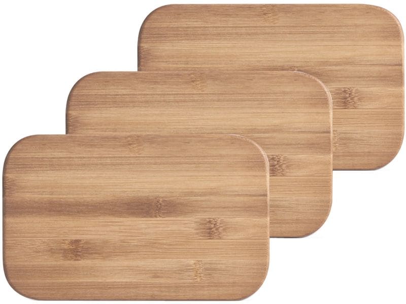Zeller Present Schneidebrett-Set 22 x 14 x 0.8 cm, Bambus, 3-teiliges Schneidebrett