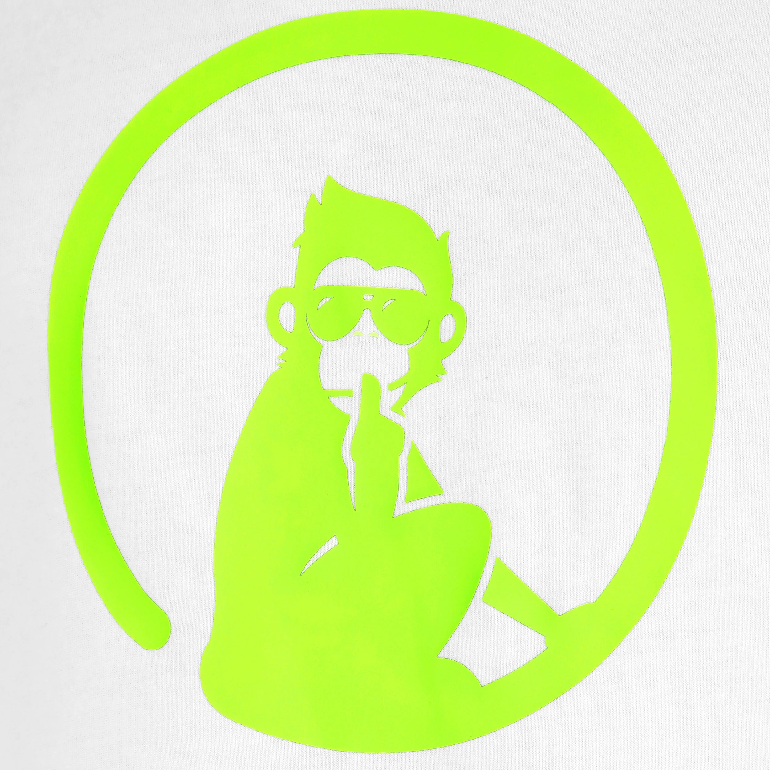 Quiet Please Wild Trainings T-shirt Hommes - Blanc , Vert Fluo