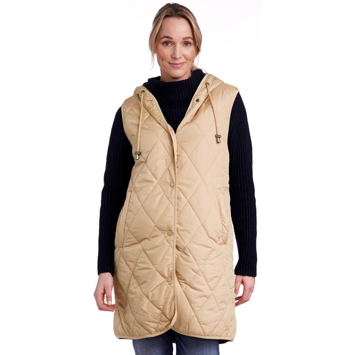 Gina Benotti Damen Steppweste mit Kapuze beige