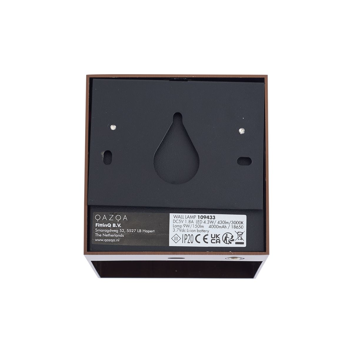 Moderne wandlamp donkerbrons incl. LED en touch dimmer oplaadbaar - Joris