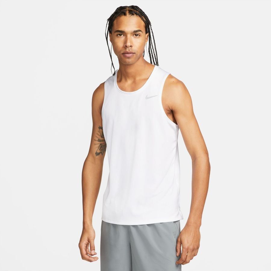 Nike Débardeur Dri-FIT Miler - Blanc/Argenté