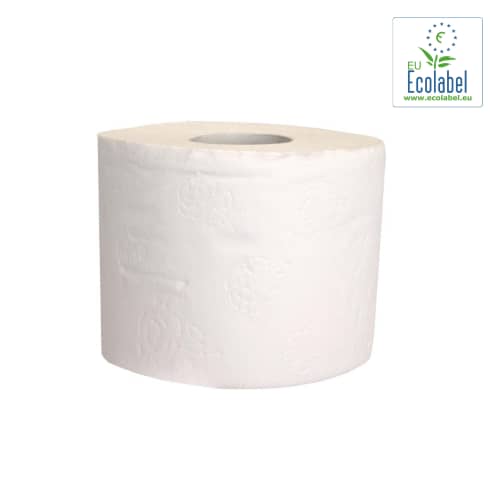 Papier toilette petit rouleau 3 plis Tork Ecolabel 155 feuilles blanc 9,8 x 12.3 cm