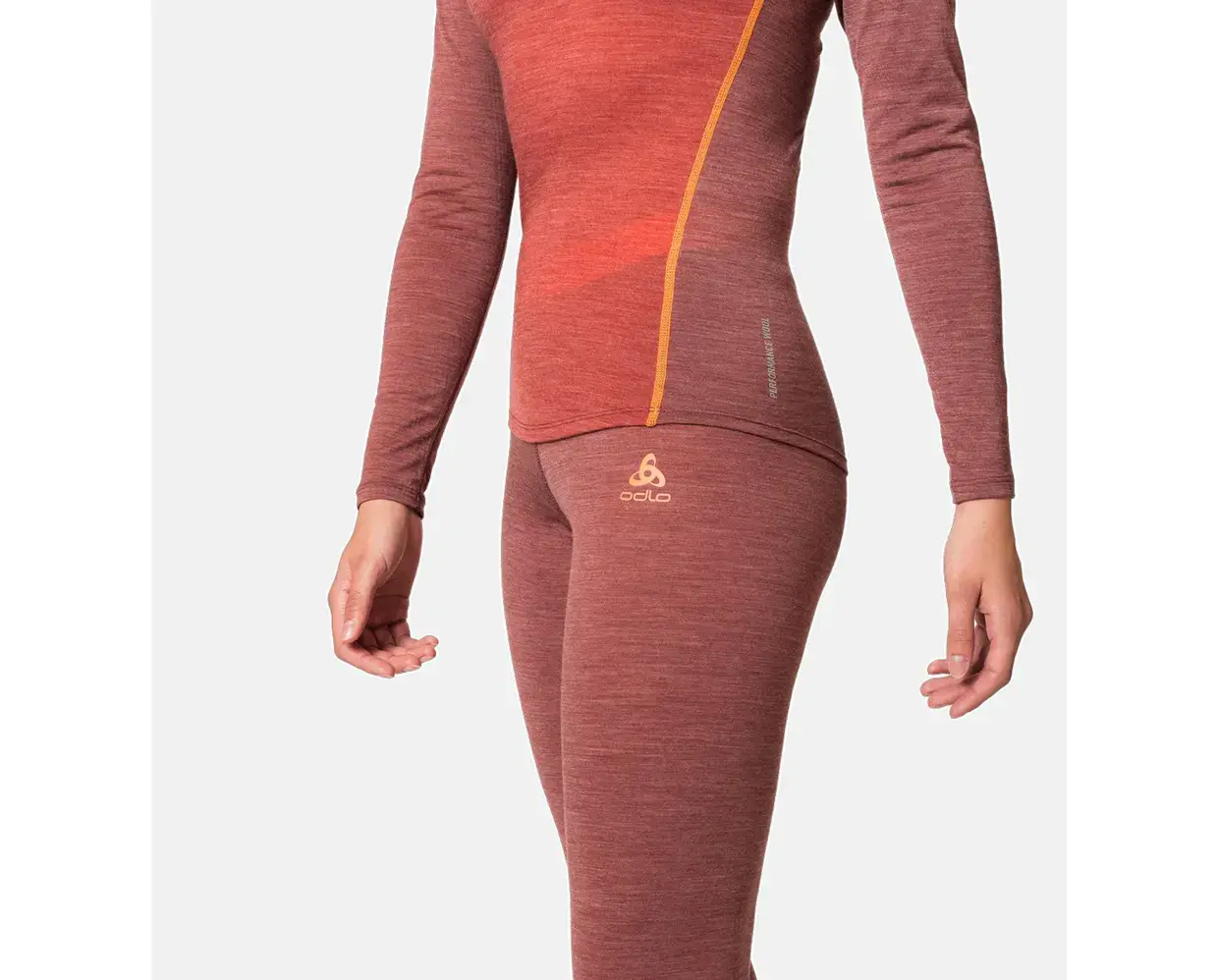 Odlo Natural Perform PW 150 BL Thermobroek Lang Donkerrood Dames