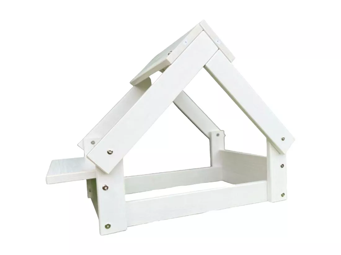 Niche d'intérieur Well Home, structure en bois avec support de gamelle, blanc