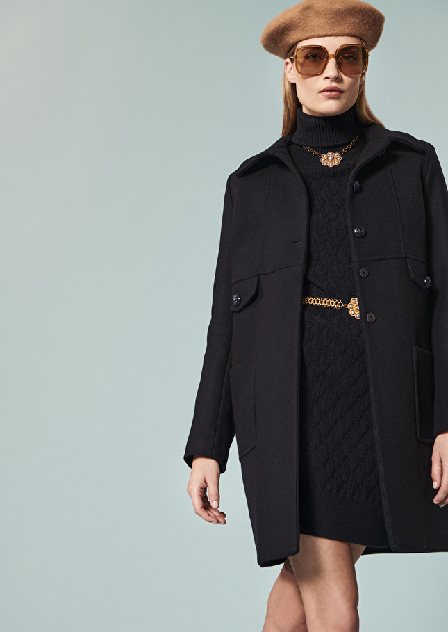 Manteau Majableu nuit en drap caban
