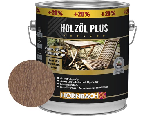 HORNBACH Wood Oil Plus bangkirai 3 l (20% gratis!)