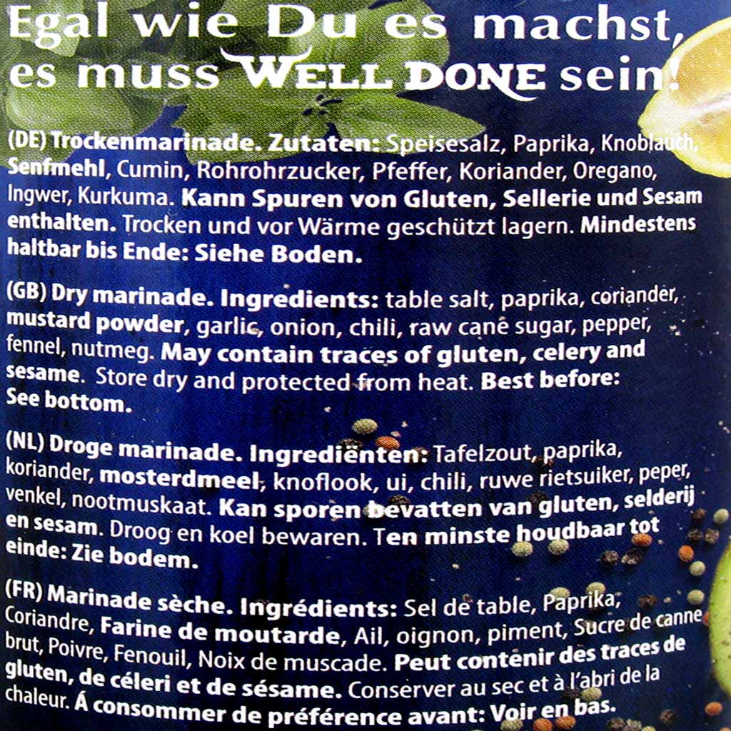 Well Done BBQ Rub Trockenmarinade Summernight 200g MHD:28.2.25