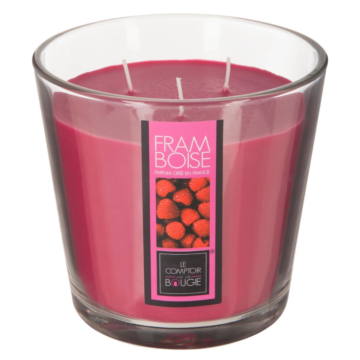 BOUGIE PARFUMEE VERRE GM 500G FRAMBOISE
