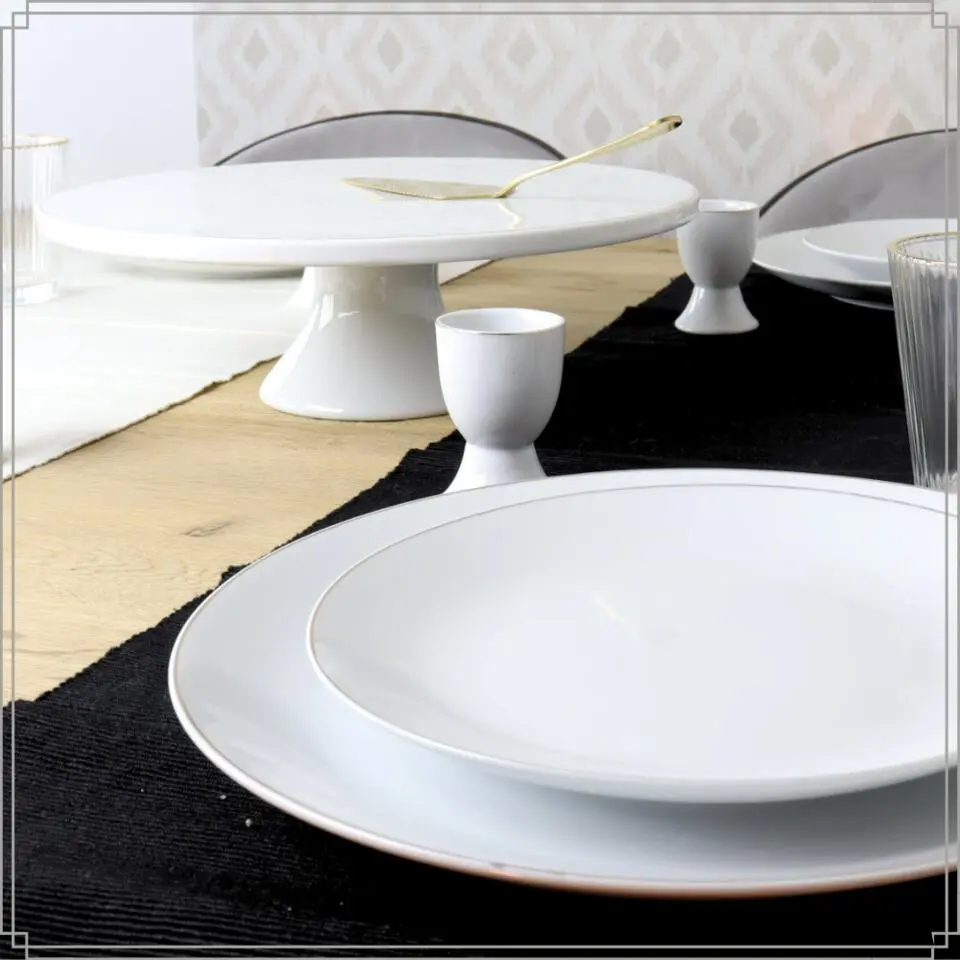 OTIX Ontbijtborden Dessert Gebaksbordjes Borden Set van 6 Stuks 20cm Wit met