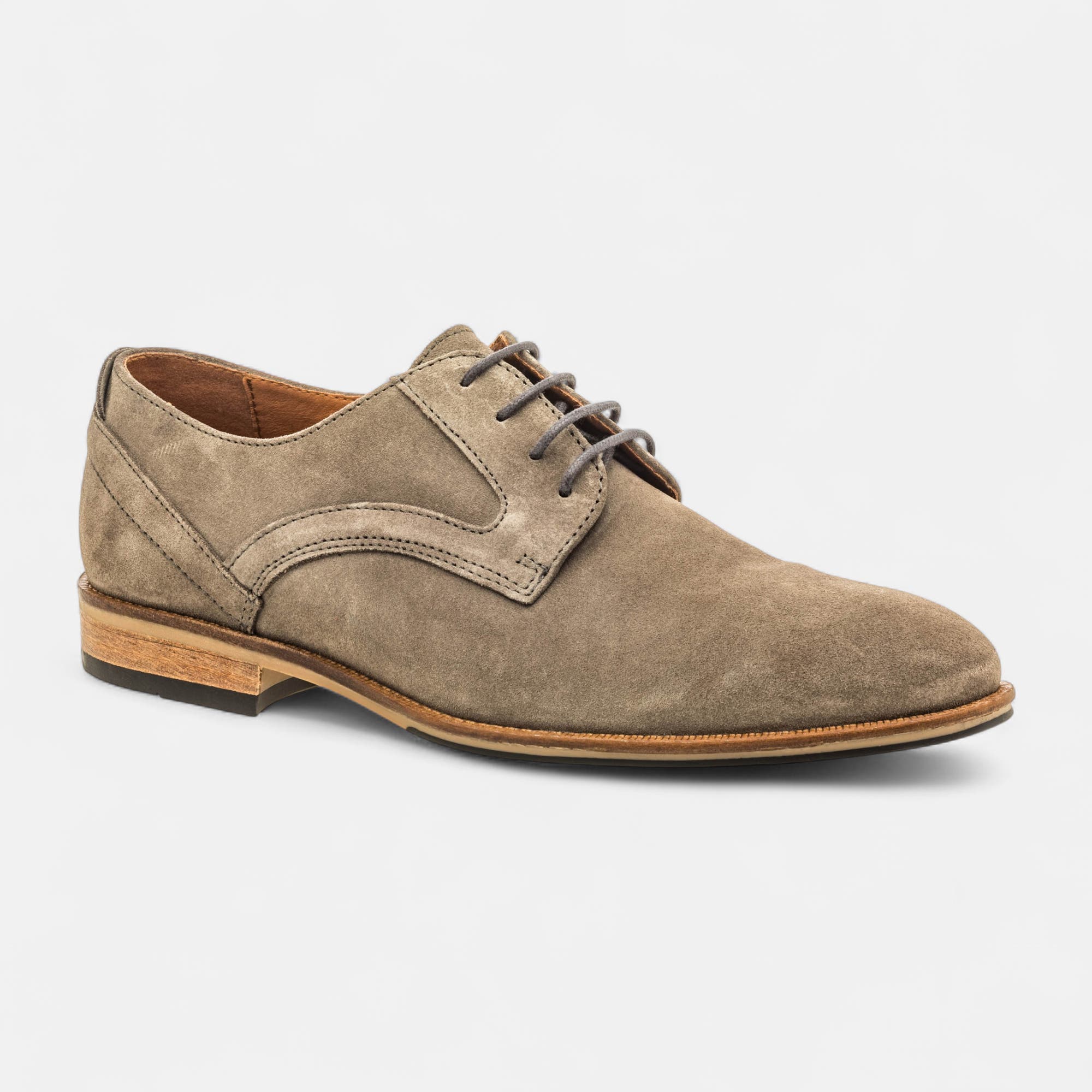 Derbies Homme en cuir gris