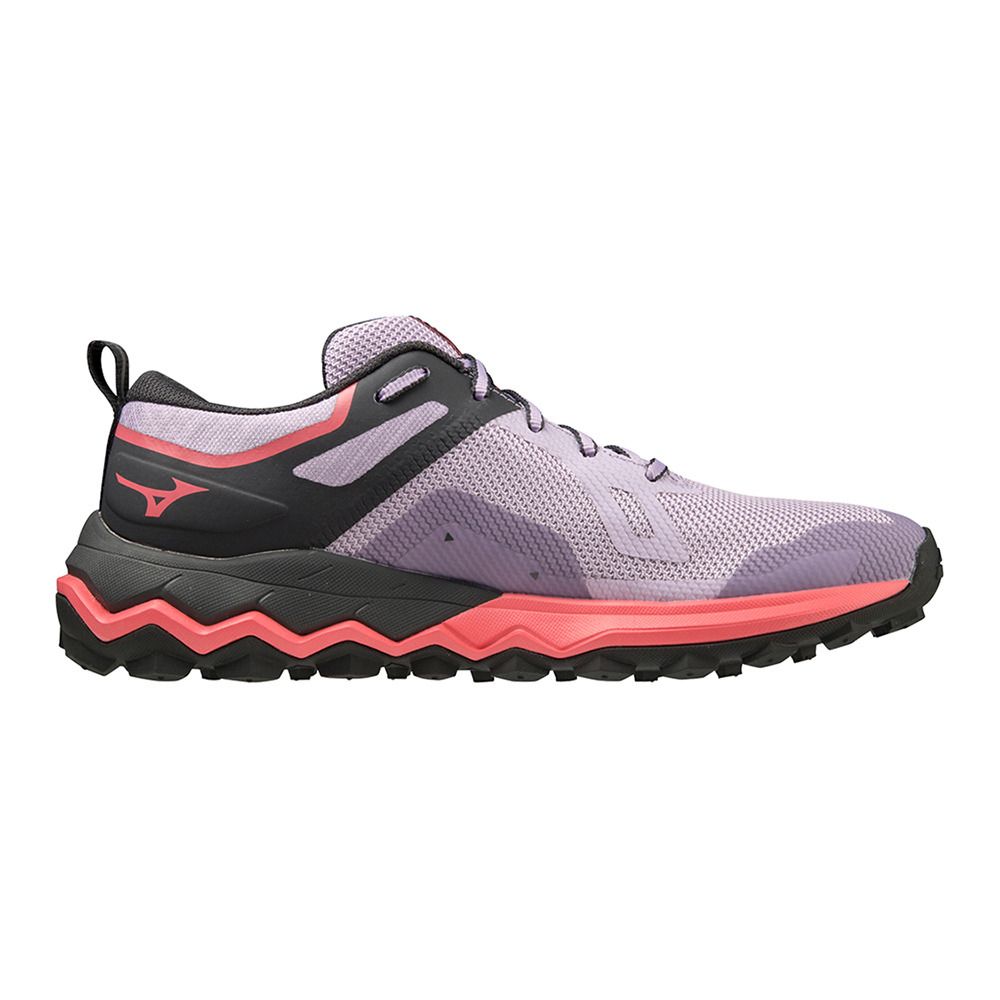 Mizuno WAVE IBUKI 4 - Chaussures trail Femme pastel lilac/blackoyster/suncoral