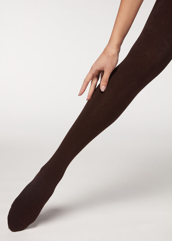 Meias-calças em mistura macia de modal e cashmere