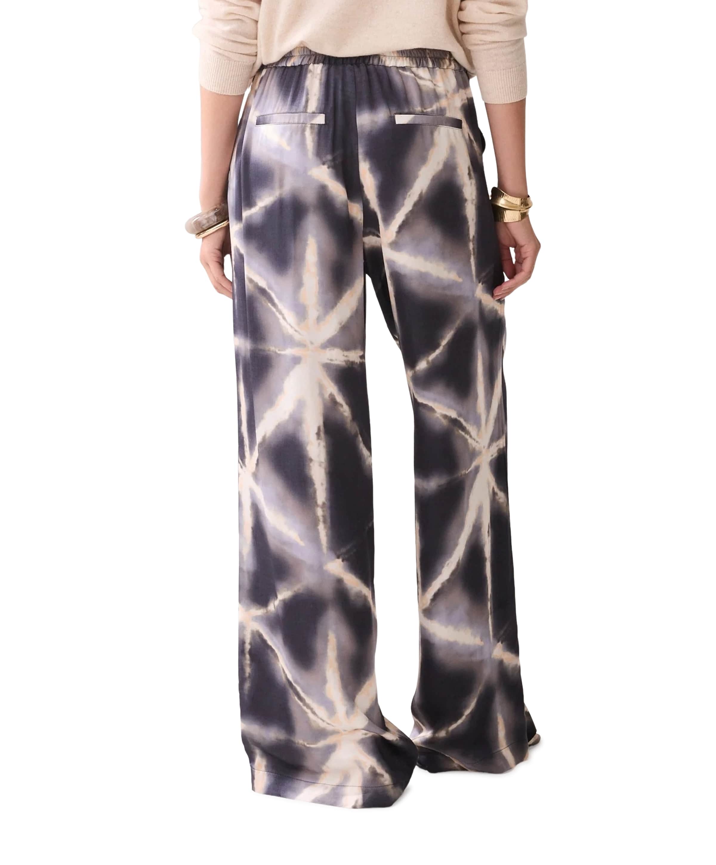 Summum Woman Tie dye viscose dames broek blauw