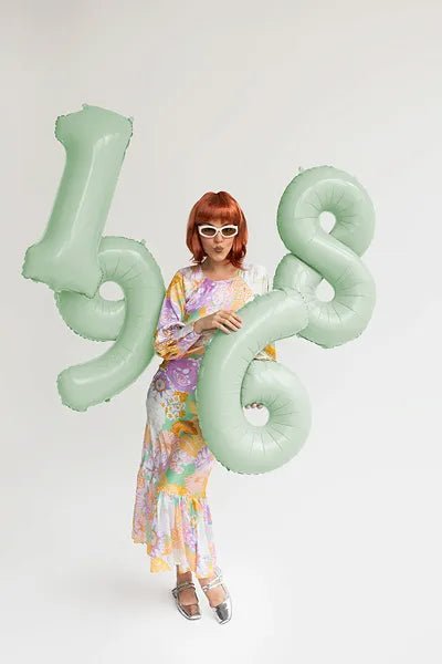 8 Jaar Cijfer Ballon Mintgroen Leeg 72cm