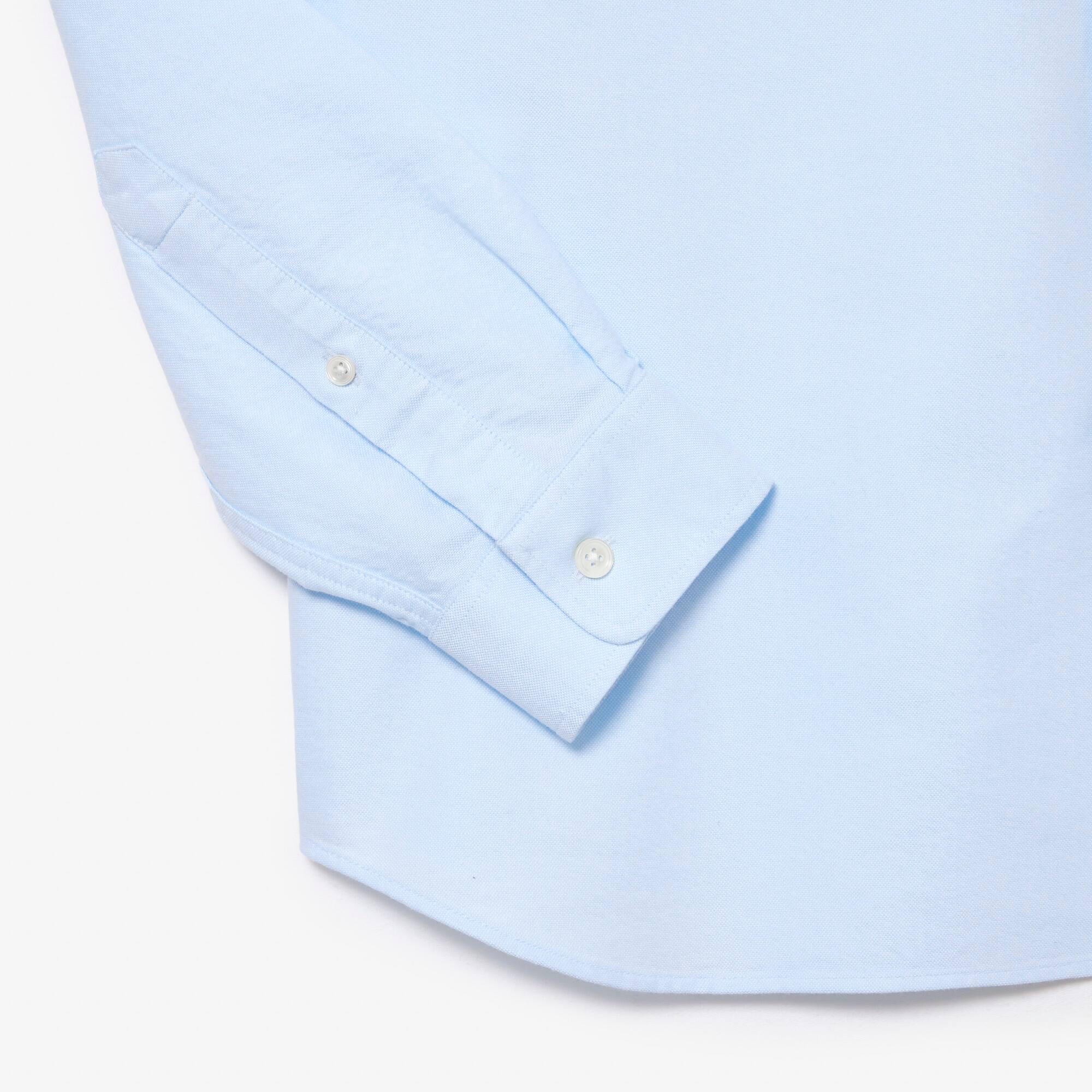 Chemise regular fit oxford en coton Manches Longues - Bleu - Lacoste - Homme