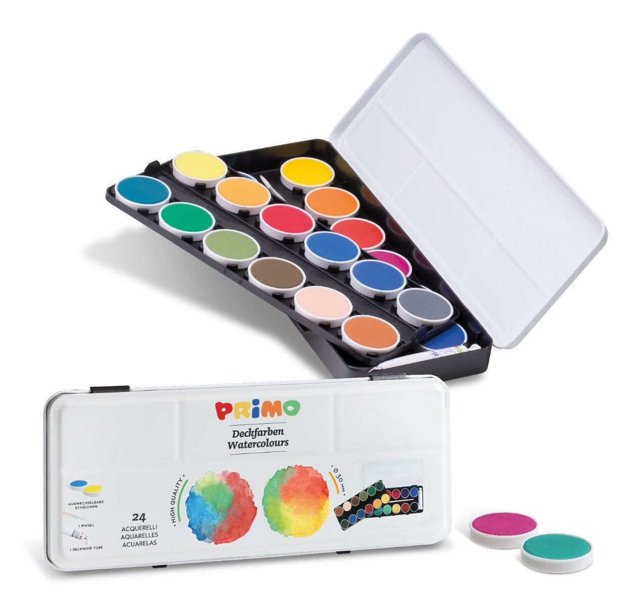 Primo waterverf tablet stapelbaar 24 kleuren