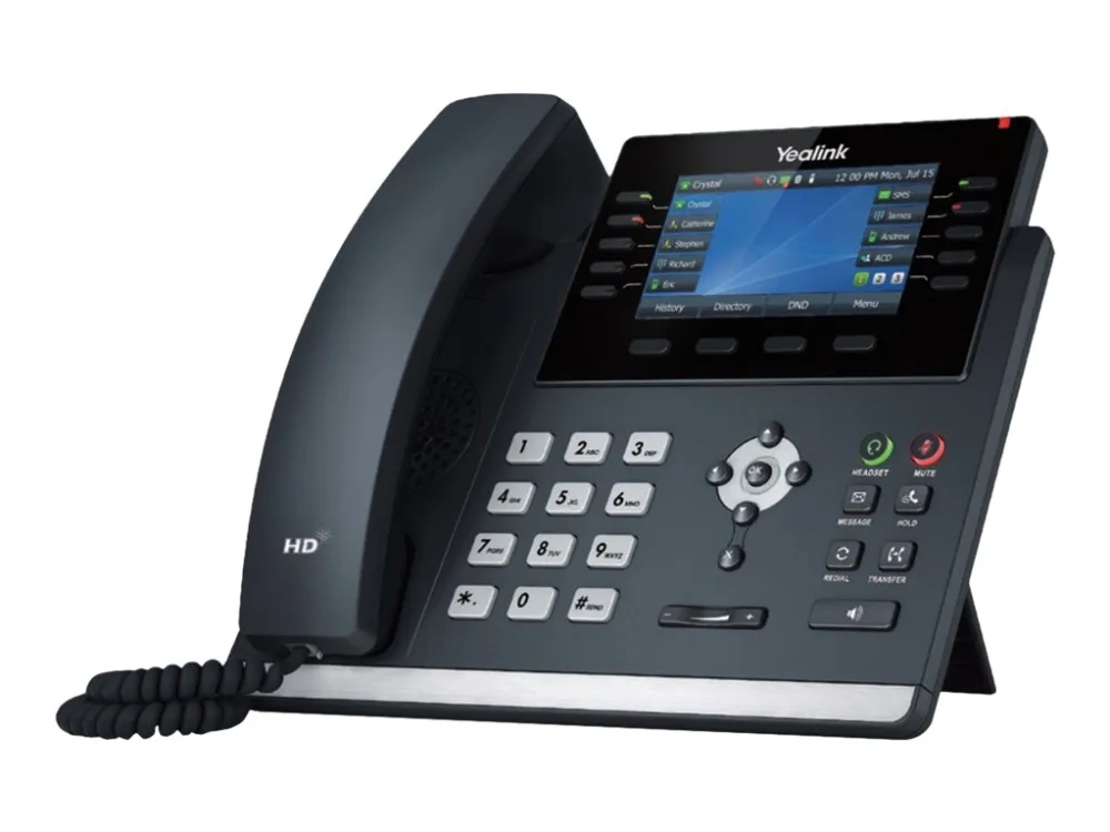 Yealink SIP-T46U - VoIP-telefon med opkalds-ID - 3-vejs opkaldskapacitet - SIP, SIP v2 - 16 linjer - klassisk grå