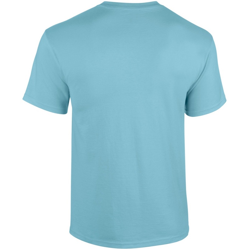 Camiseta básica de manga curta Gildan Heavy Cotton, 100% algodão grosso.