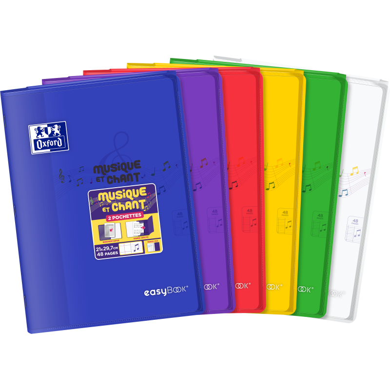 Cahier Oxford Easybook Musique Et Chants Agrafe 210X297 48P Optik P. Seyes/Musique Polypro Assorti