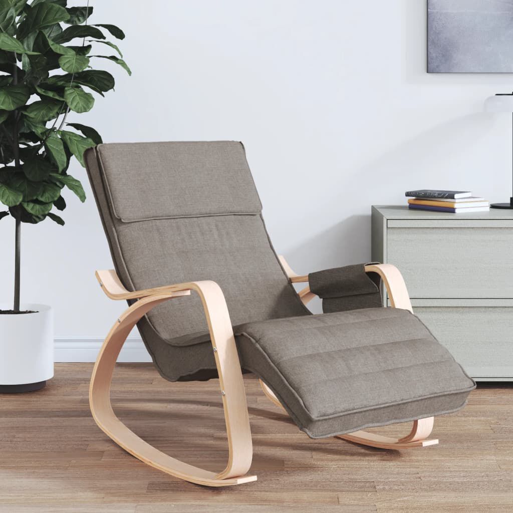 vidaXL Schommelstoel, Taupe, Bekleed met Stof