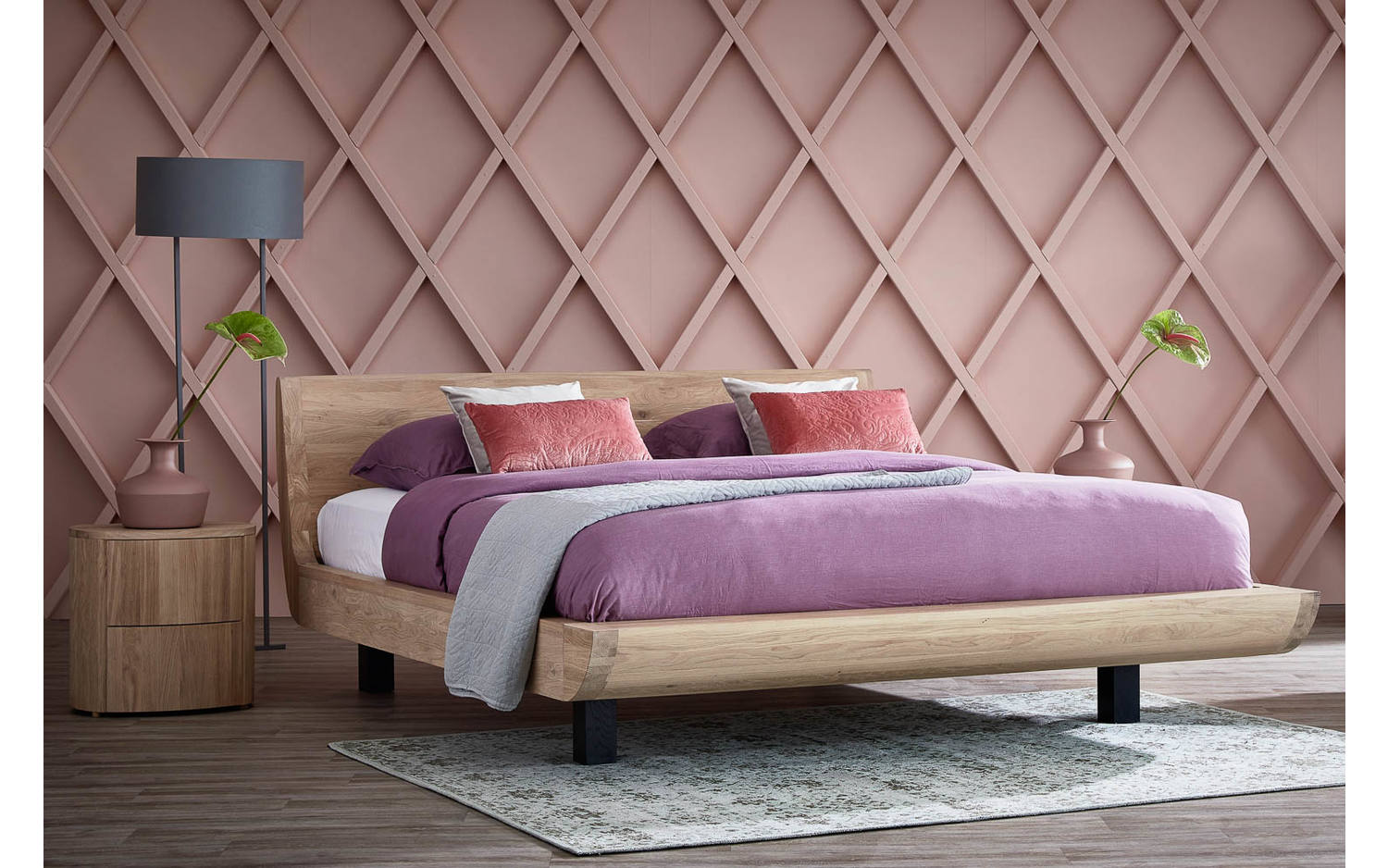 Goossens Bedframe Denzo - 180 x 200 - Naturel eiken - Hout