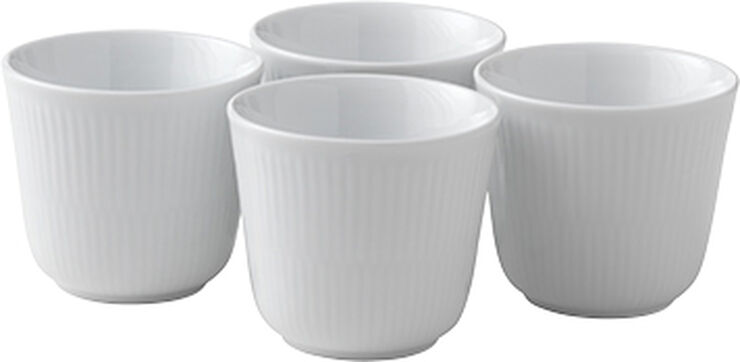 Royal Copenhagen Hvid Riflet termokop 26 cl. 4 stk. Hvid