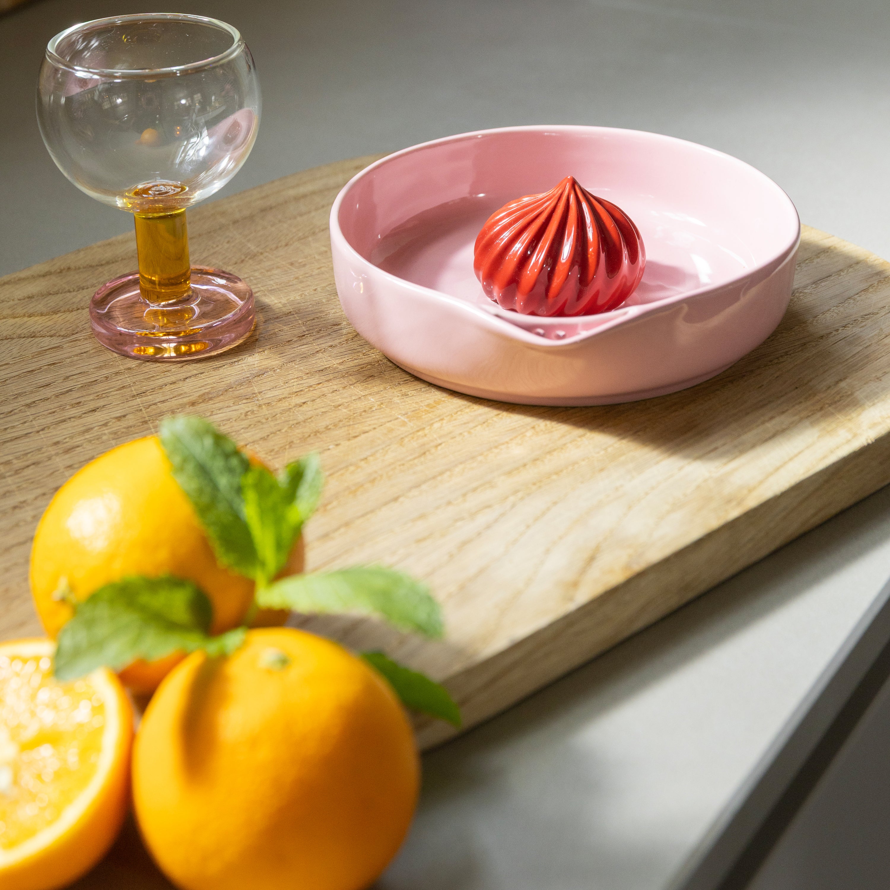 &k amsterdam Cantine Glas 2 st. - Roze