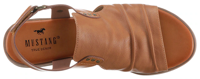 Mustang Shoes Riemchensandale , Sommerschuh, Sandalette, Blockabsatz, mit Klettverschluss