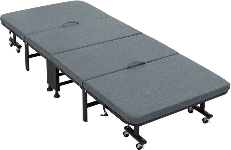 Opvouwbaar Logeerbed 80x190 cm - Met Oprolbaar Matras - Draagvermogen 200kg