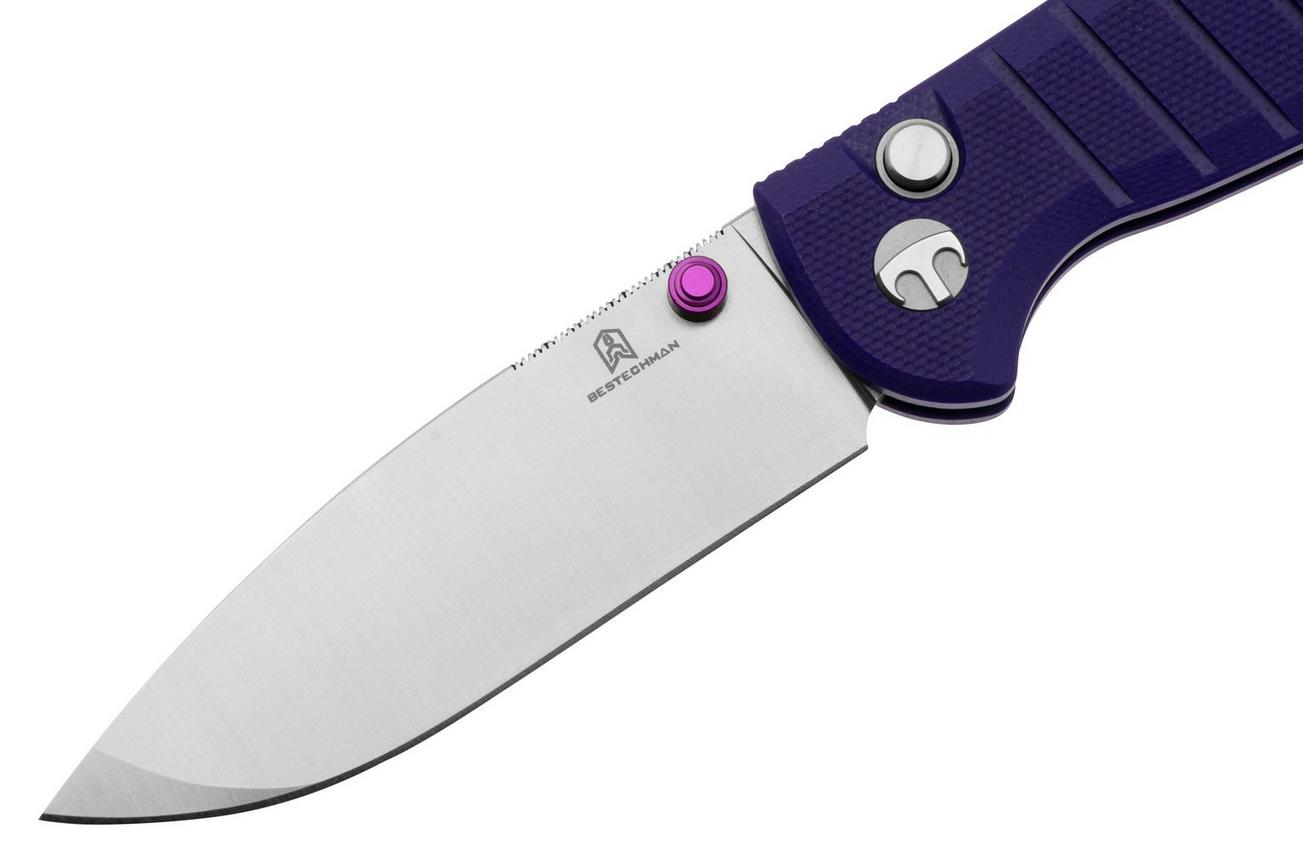 Bestechman Goodboy Jr BMK10C D2, Purple G10 zakmes, Keanu design
