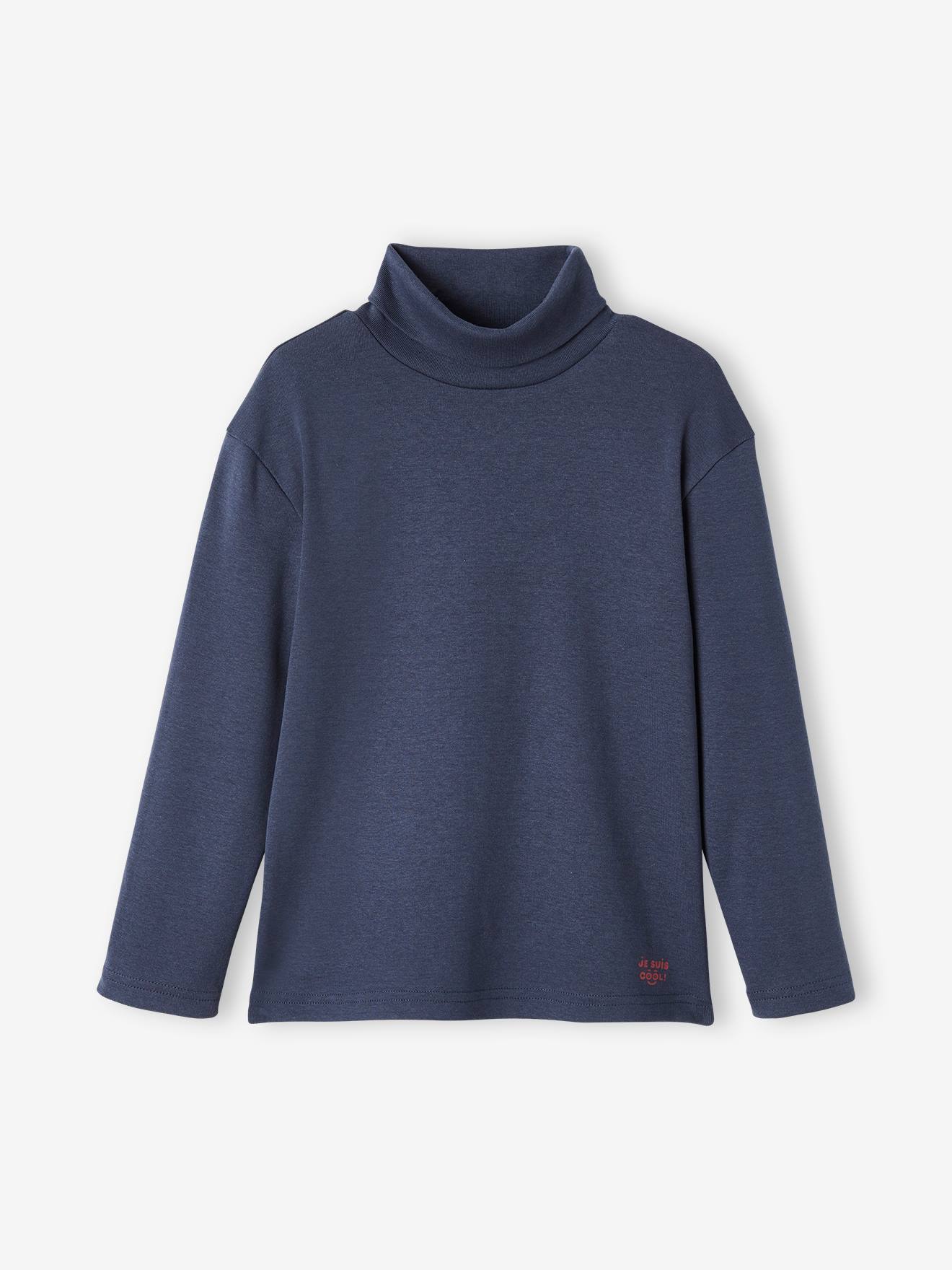 Pacote com 3 camisetas de gola alta tamanho médio em dois tons de azul/multicoloridas