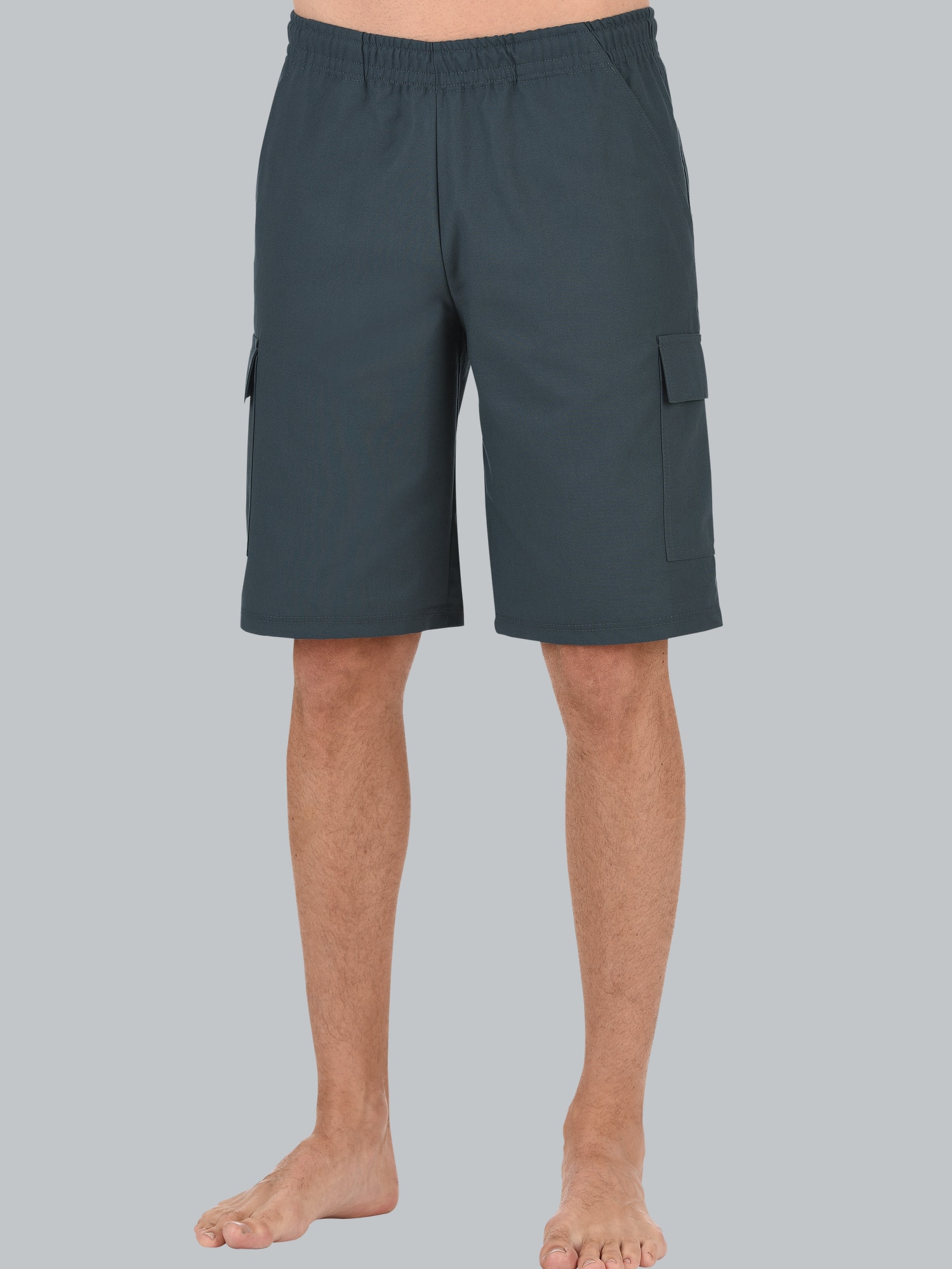 Cargo-Bermuda aus 100% Baumwolle Anthrazit