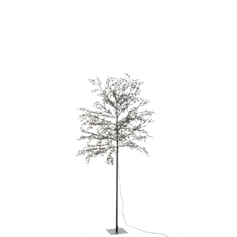 Arbre à feuilles pailletées en métal noir 70x70x180 cm h180