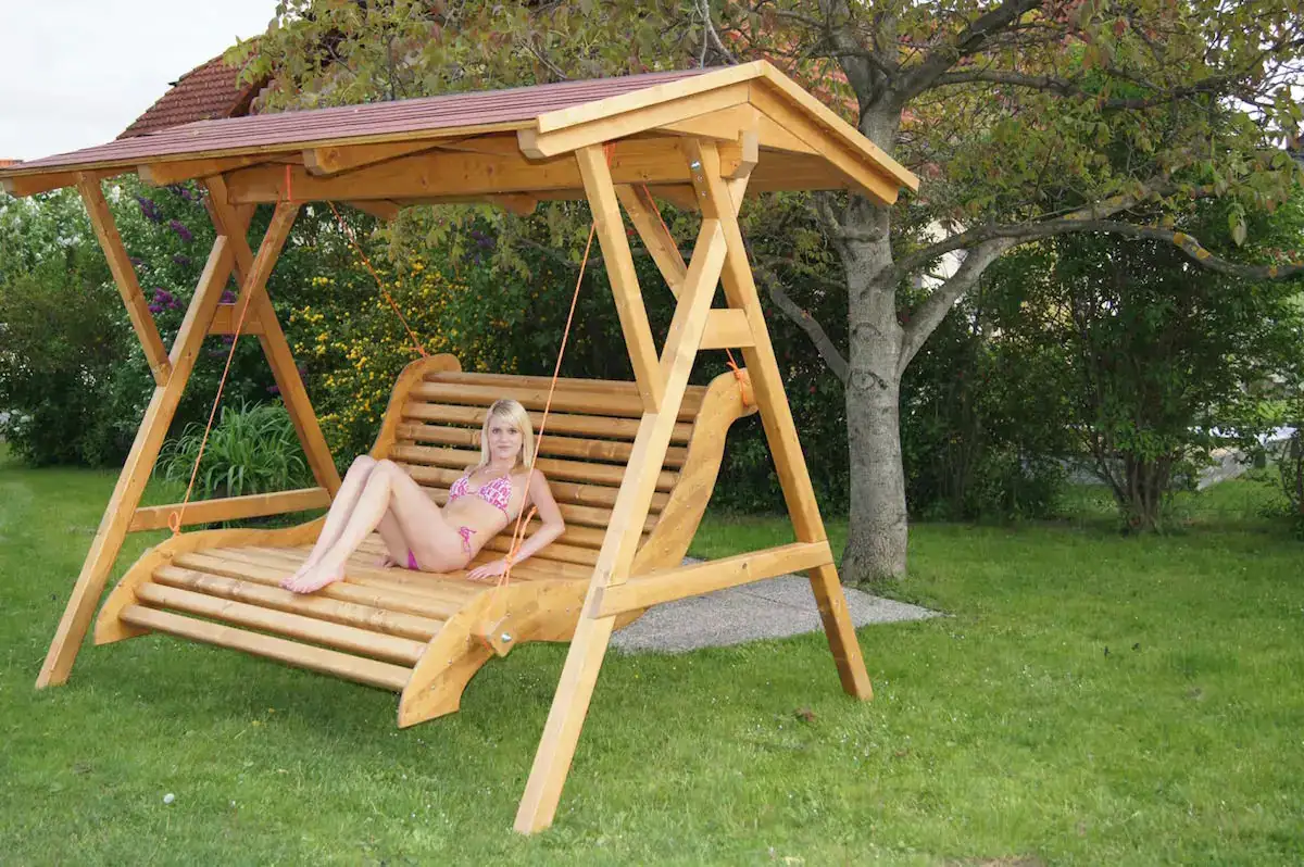 PureHaven Hollywoodschaukel für 3 Personen 242x201x265 cm Fichtenholz - versch. Ausführungen