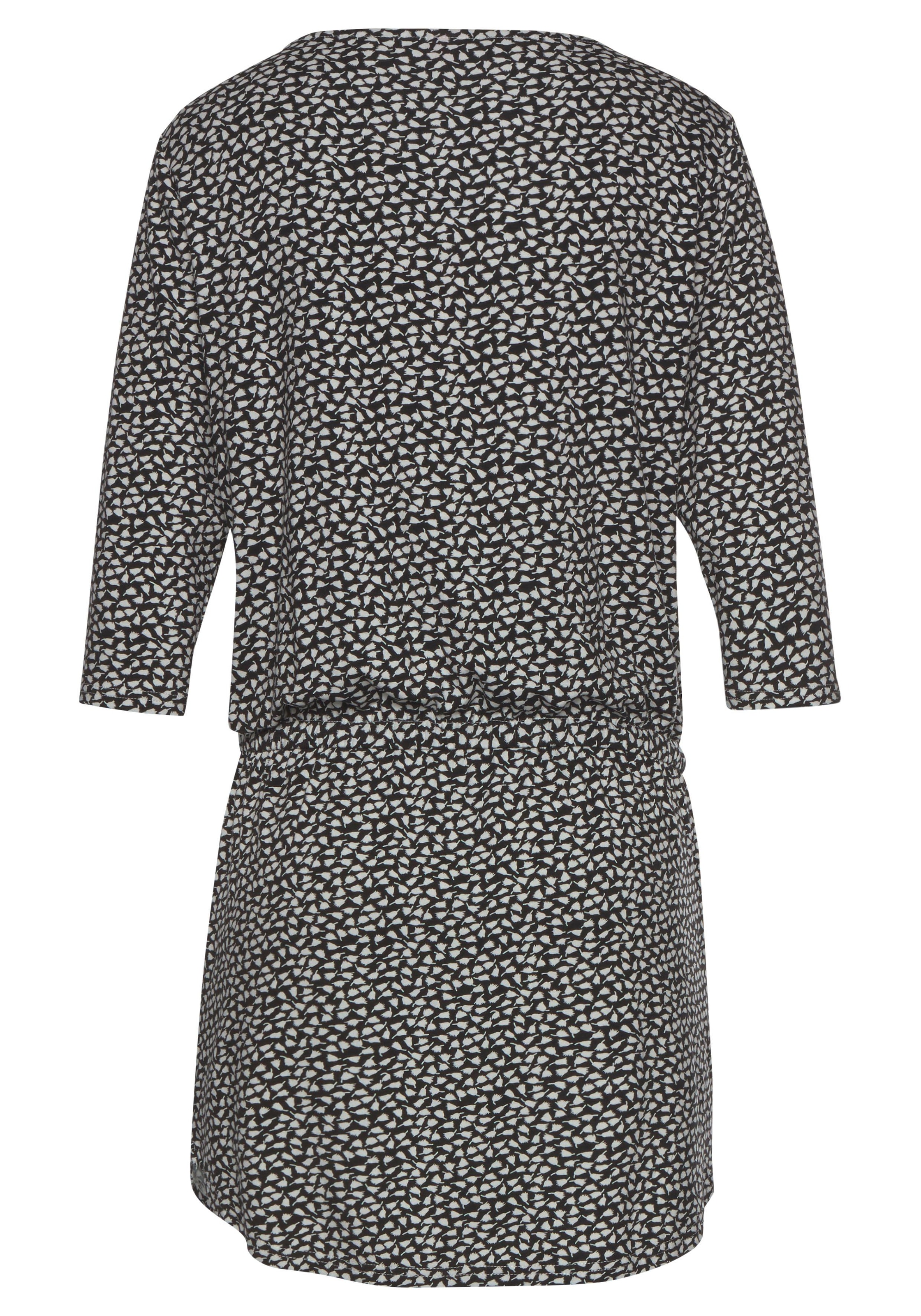 s.Oliver Sommerkleid Eingrifftaschen mit Reissverschluss und 3/4-Ärmeln, Jerseykleid mit Taschen