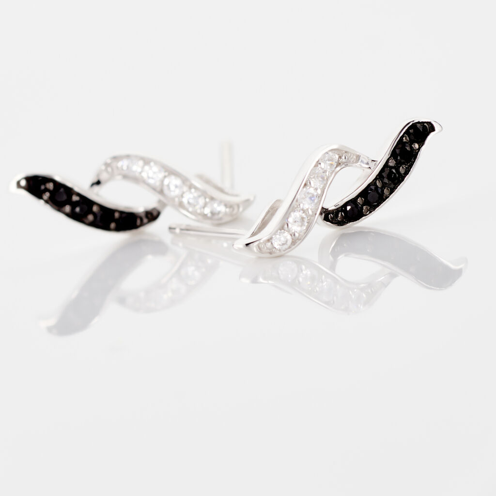 Boucles D'oreilles Pendantes Sylvie Argent Blanc Oxyde De Zirconium