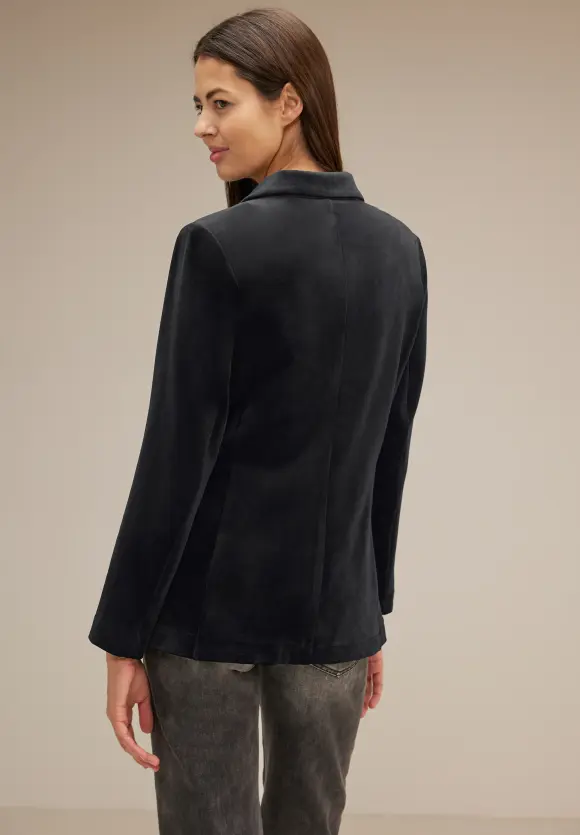 Longblazer in Samt Optik - Black