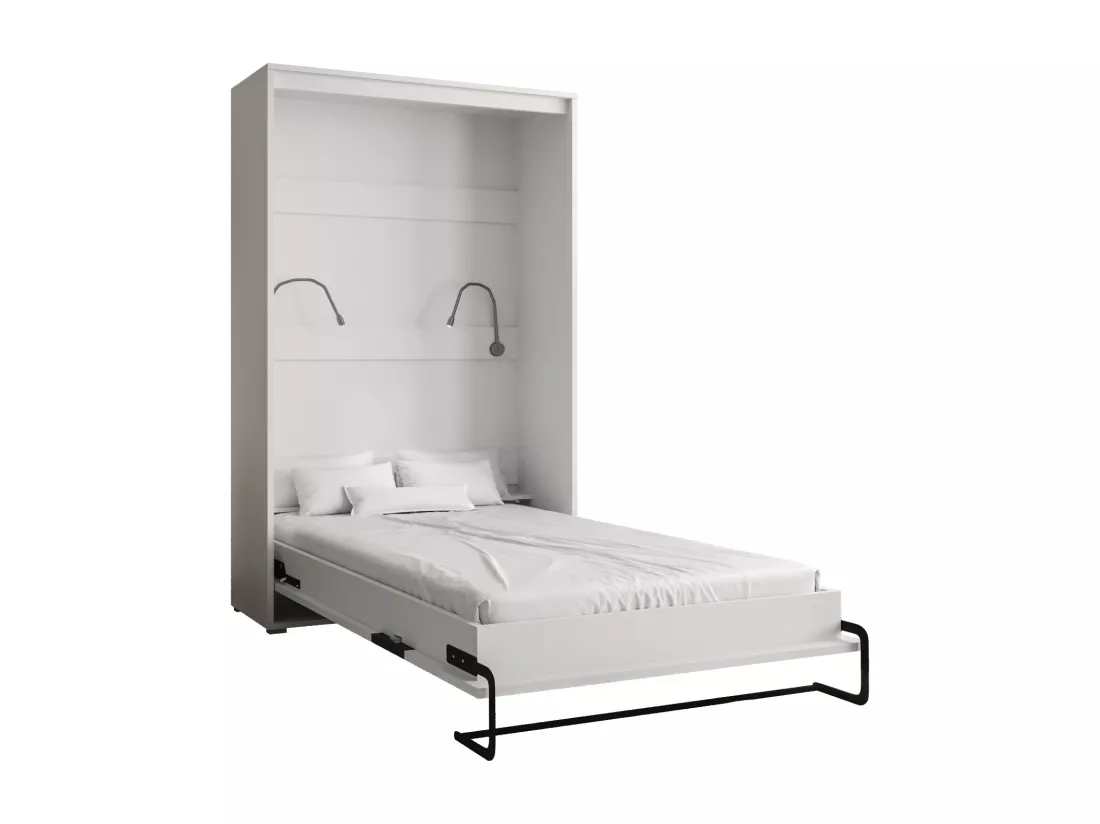 Lit escamotable home verticale 120x200 (blanc+artisan)
